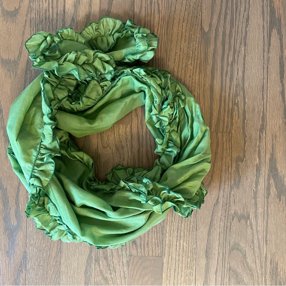 LOVA Silk Blend Scarf with Ruffle Edge
